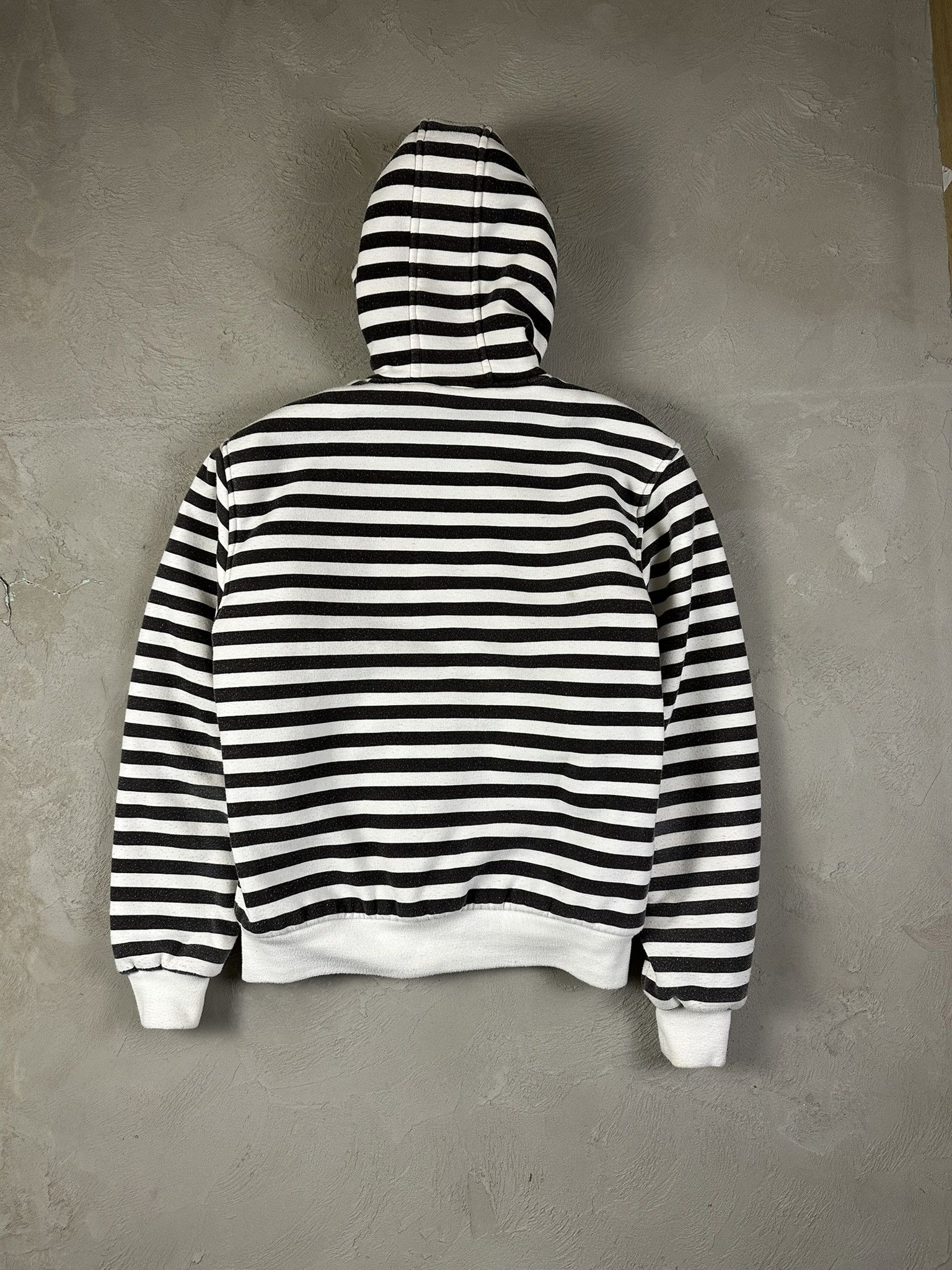 Japanese Brand Vintage Y2k Fur Hood Zip Stripped Hoodie Size US XL / EU 56 / 4 - 10 Thumbnail