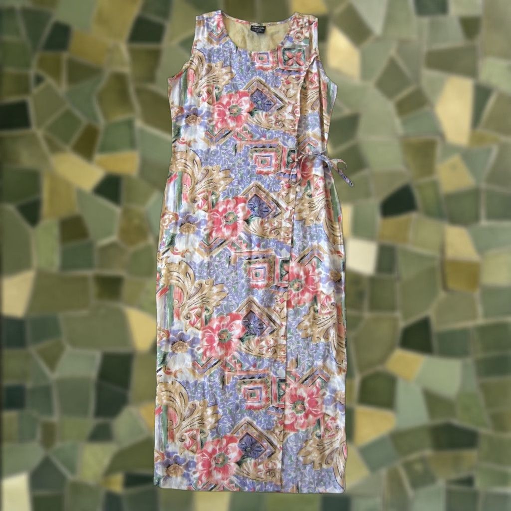 Pinko VINTAGE Zachi Dress Pink Purple Floral Wrap Long Maxi Tank Sun Dress S Size S / US 4 / IT 40 - 1 Thumbnail