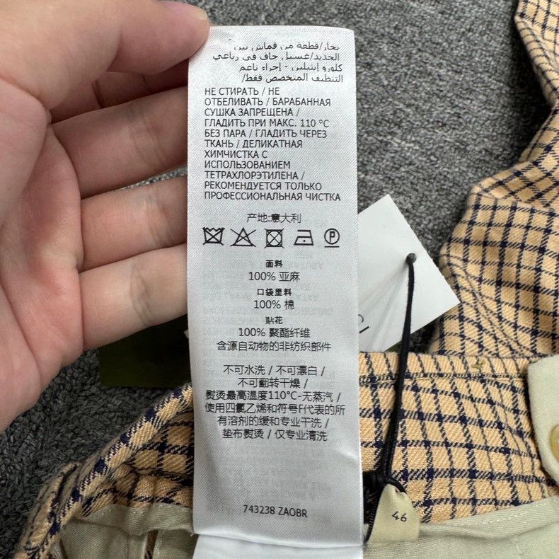Gucci Gucci Linen plaid casual pants Size US 30 / EU 46 - 4 Thumbnail