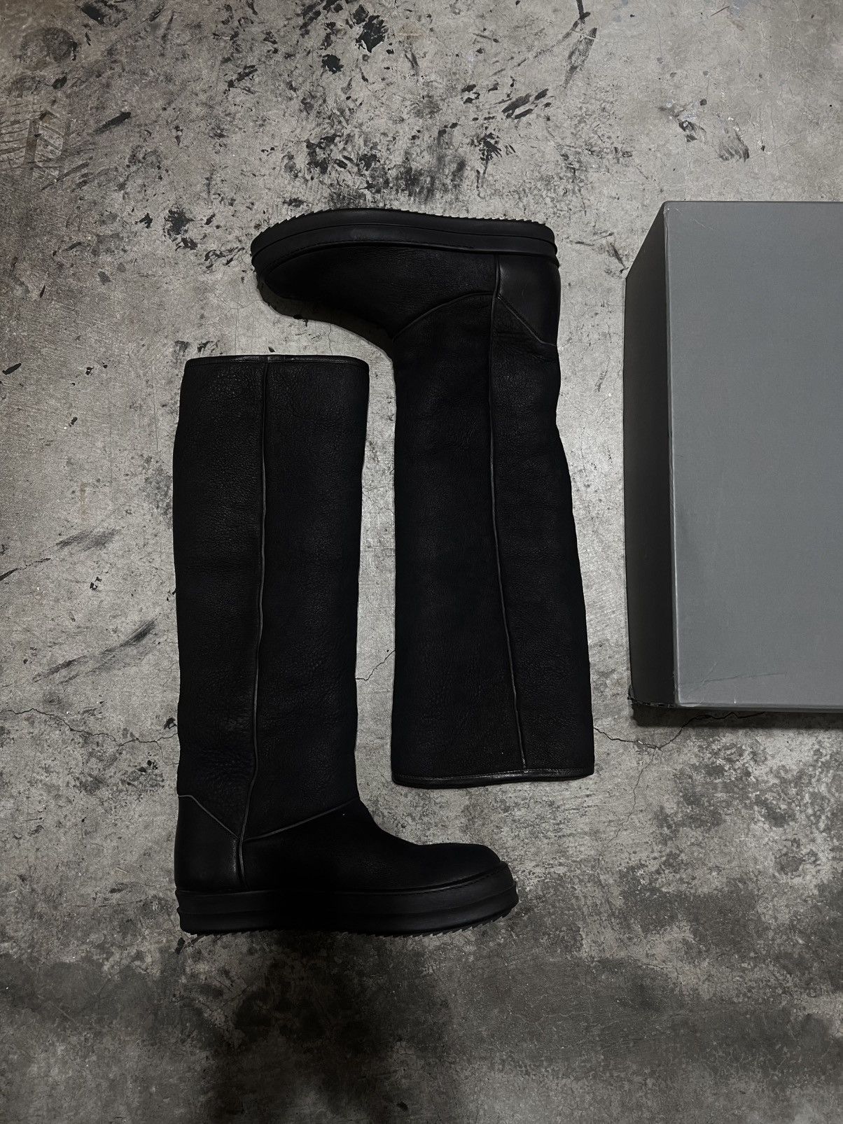 Rick Owens FW14 Moody Blistered Lambskin Shearling Uggs High