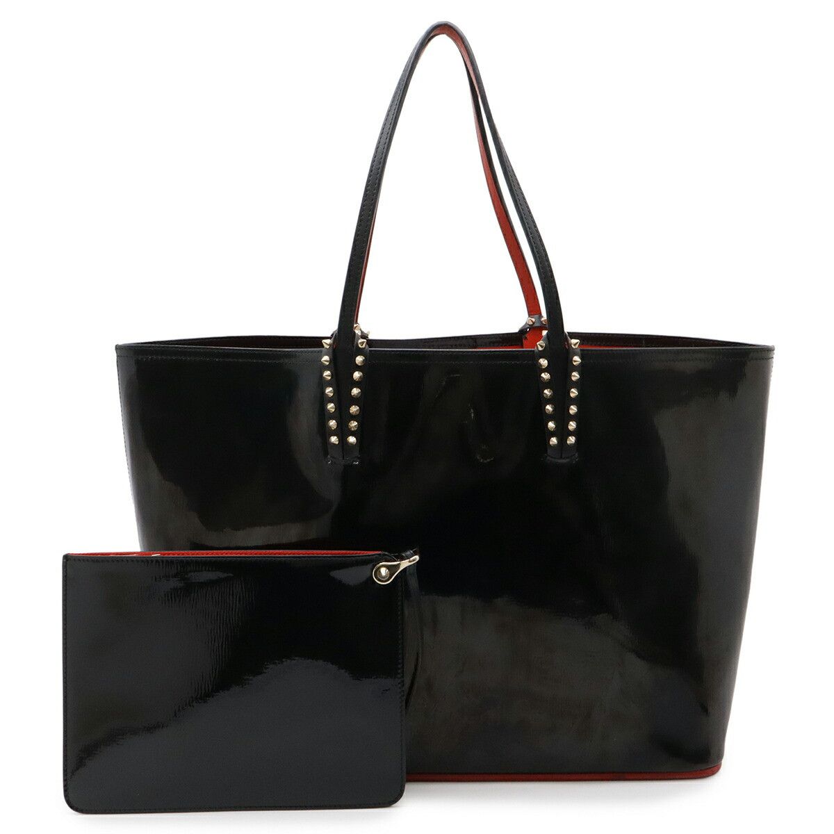 Christian Louboutin Christian Louboutin Christian Louboutin Cabata Patent Leather Stud Tote Bag Leather Tote Bag 3165032 DUTY FREE for USA Size ONE SIZE - 1 Thumbnail