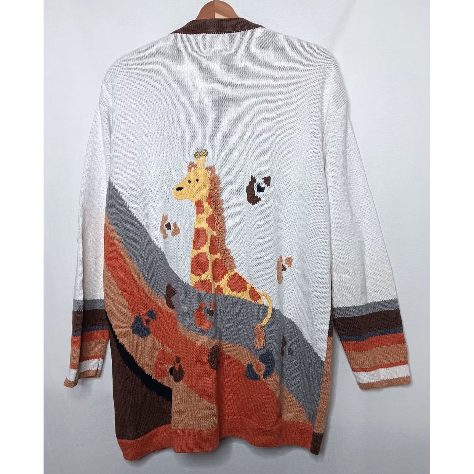 Vintage VINTAGE Storybook Knits Sweater Womens 1X Plus Size Giraffe Cardigan Safari Flaws READ Size XL / US 12-14 / IT 48-50 - 2 Thumbnail