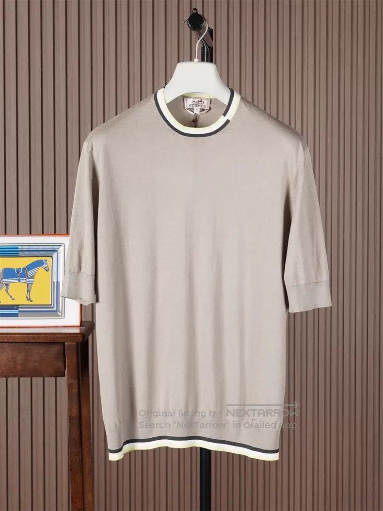 Hermes Hermes Knit Round Neck Short Sleeve T-Shirt Size US XL / EU 56 / 4 - 1 Thumbnail