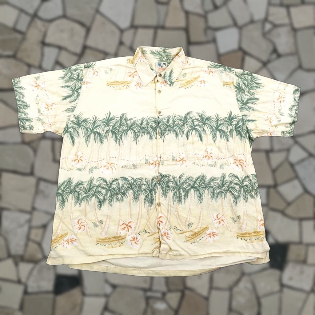 Vintage VINTAGE Kahala Shirt Mens 2XL Beige Hawaiian John Severson Palm Tree Aloha Camp Island Shirt Size US XXL / EU 58 / 5 - 1 Thumbnail