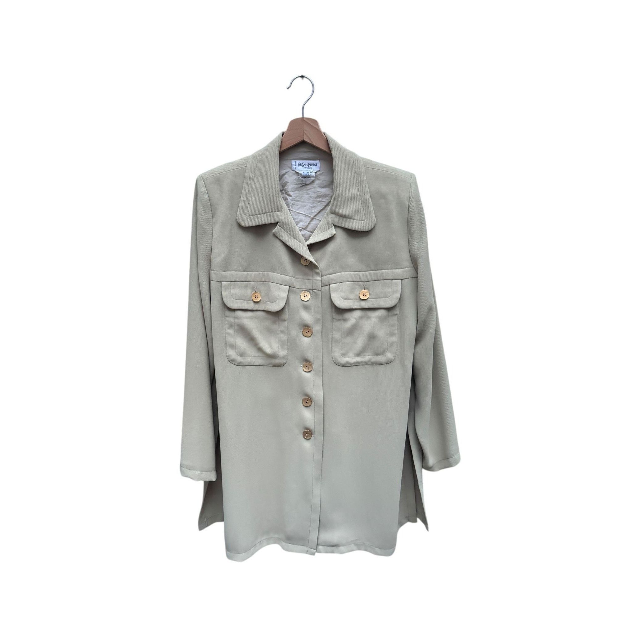 Yves Saint Laurent Light Beige Safari Shirt Size L / US 10 / IT 46 - 1 Thumbnail