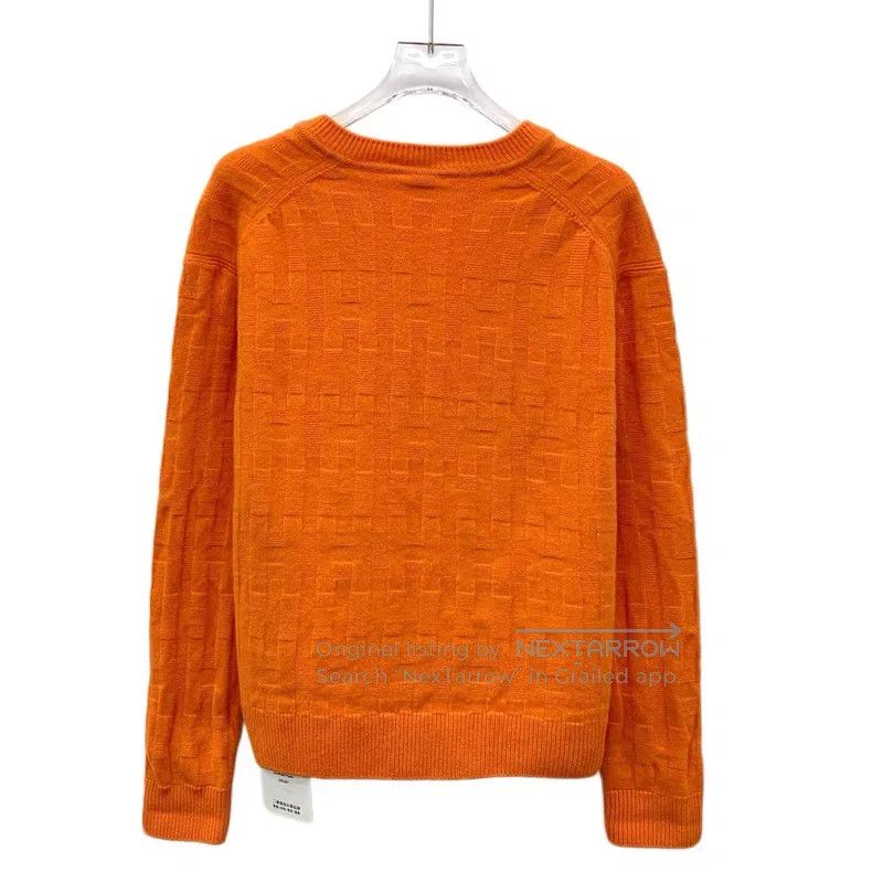 Hermes Hermes Orange Pig Nose Jacquard Full Print Wool V-neck Lon Size XS / US 0-2 / IT 36-38 - 2 Thumbnail