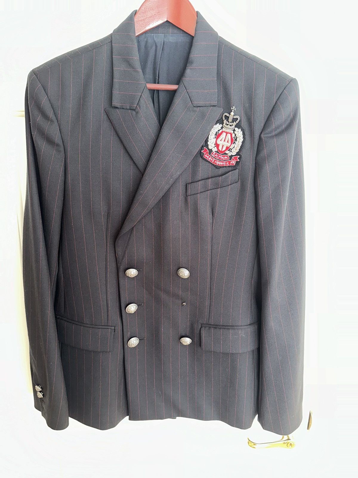 Balmain grails double breasted blazer in sz 50