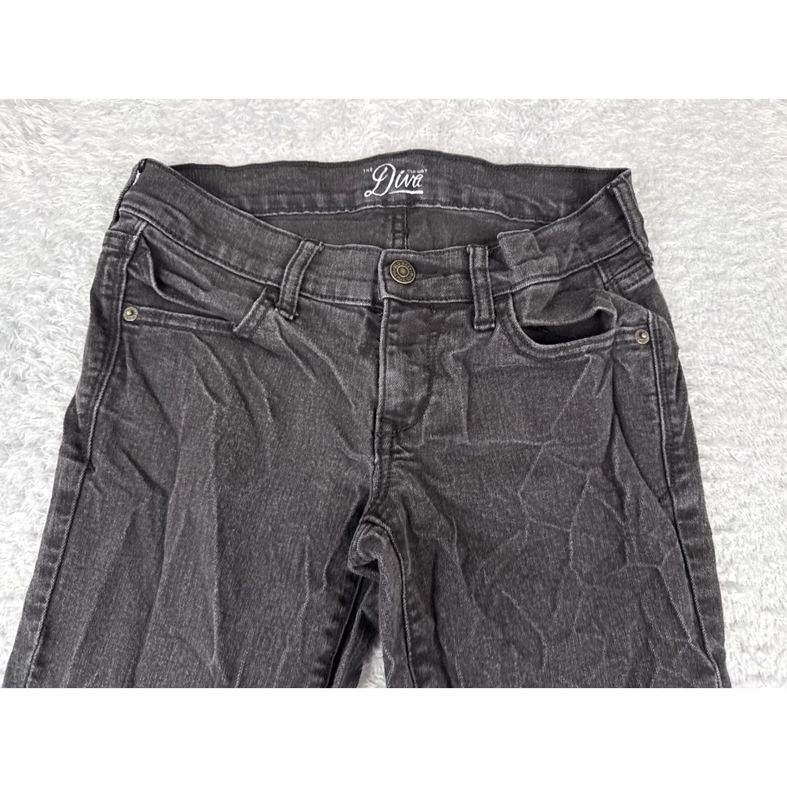 Old Navy Old Navy Jeans Women Black Denim The Diva Straight Low Rise Cotton Blend 26x29 2 29in Inseam Slimming Stretch 5-Pocket Vintage No Size 26" / US 2 / IT 38 - 4 Thumbnail