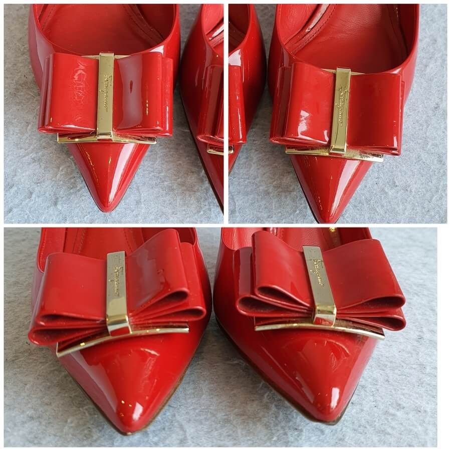 Salvatore Ferragamo o1s1rm0724 Zeri New Pumps in Red Size US 9.5 / IT 39.5 - 4 Thumbnail