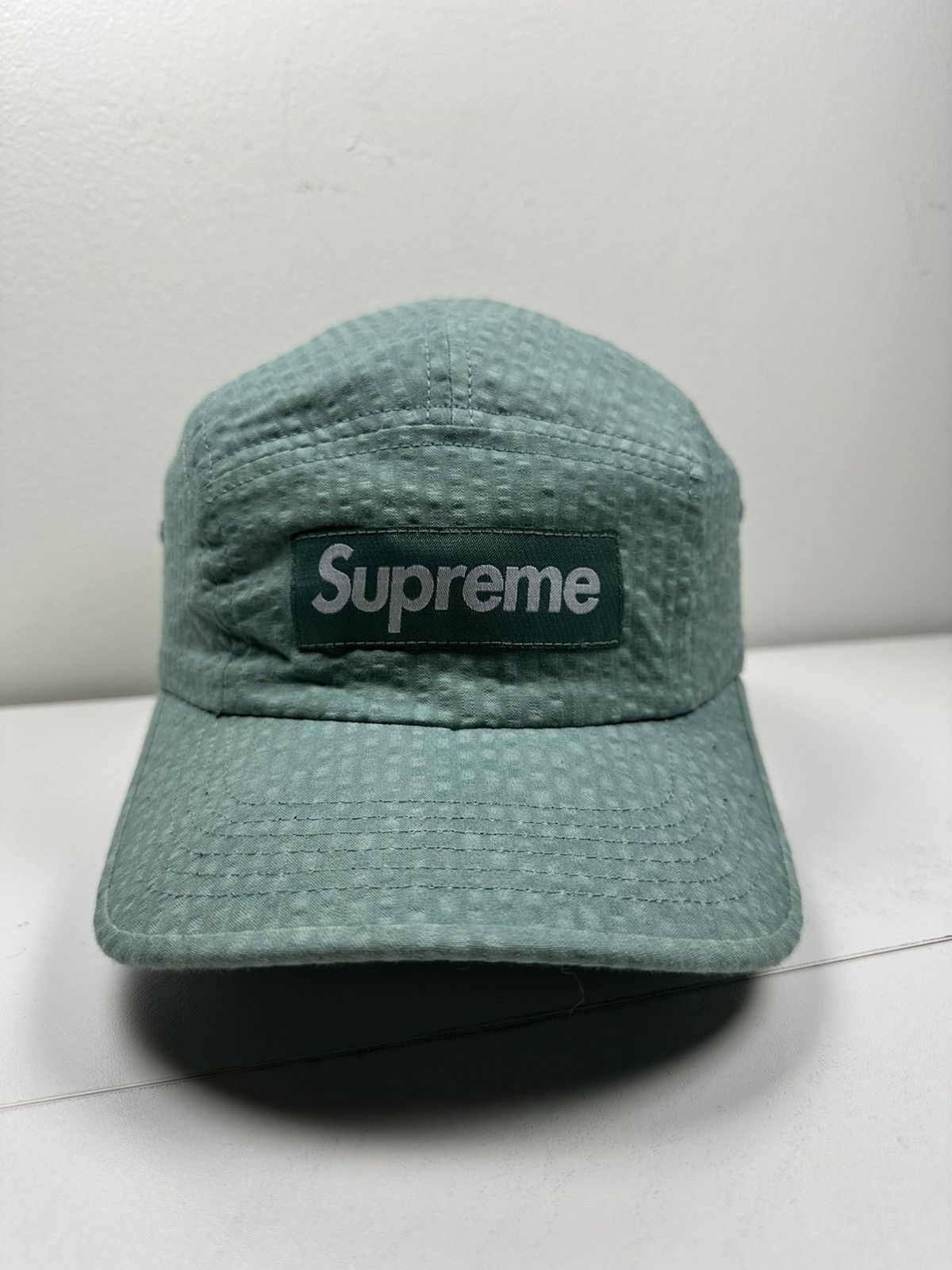 Supreme Seersucker Camp Cap | Grailed