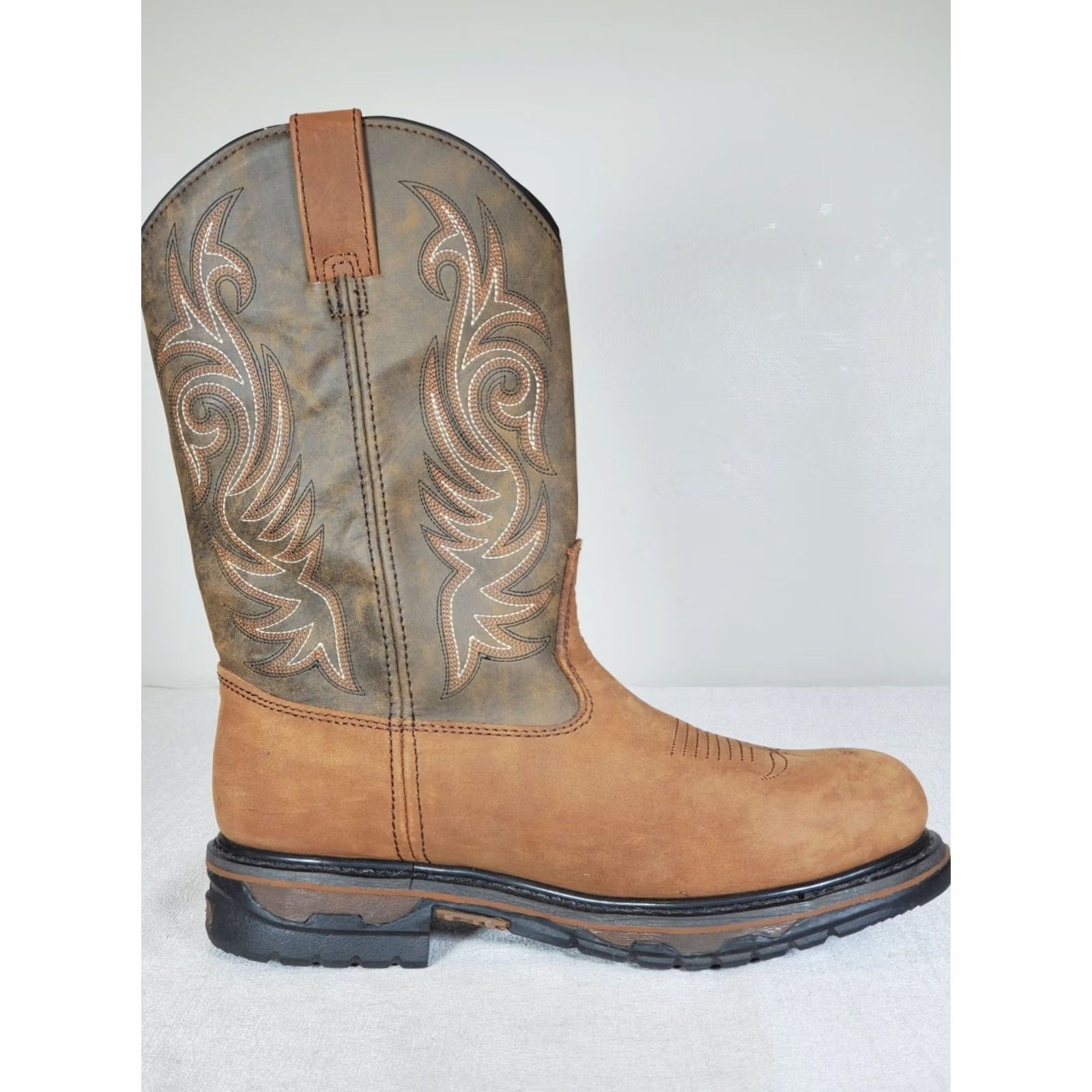 Vintage Laredo Hammer Waterproof Work Boots Cowboy Round Men's Tan US 9.5 D Size US 13 / EU 46 - 4 Thumbnail