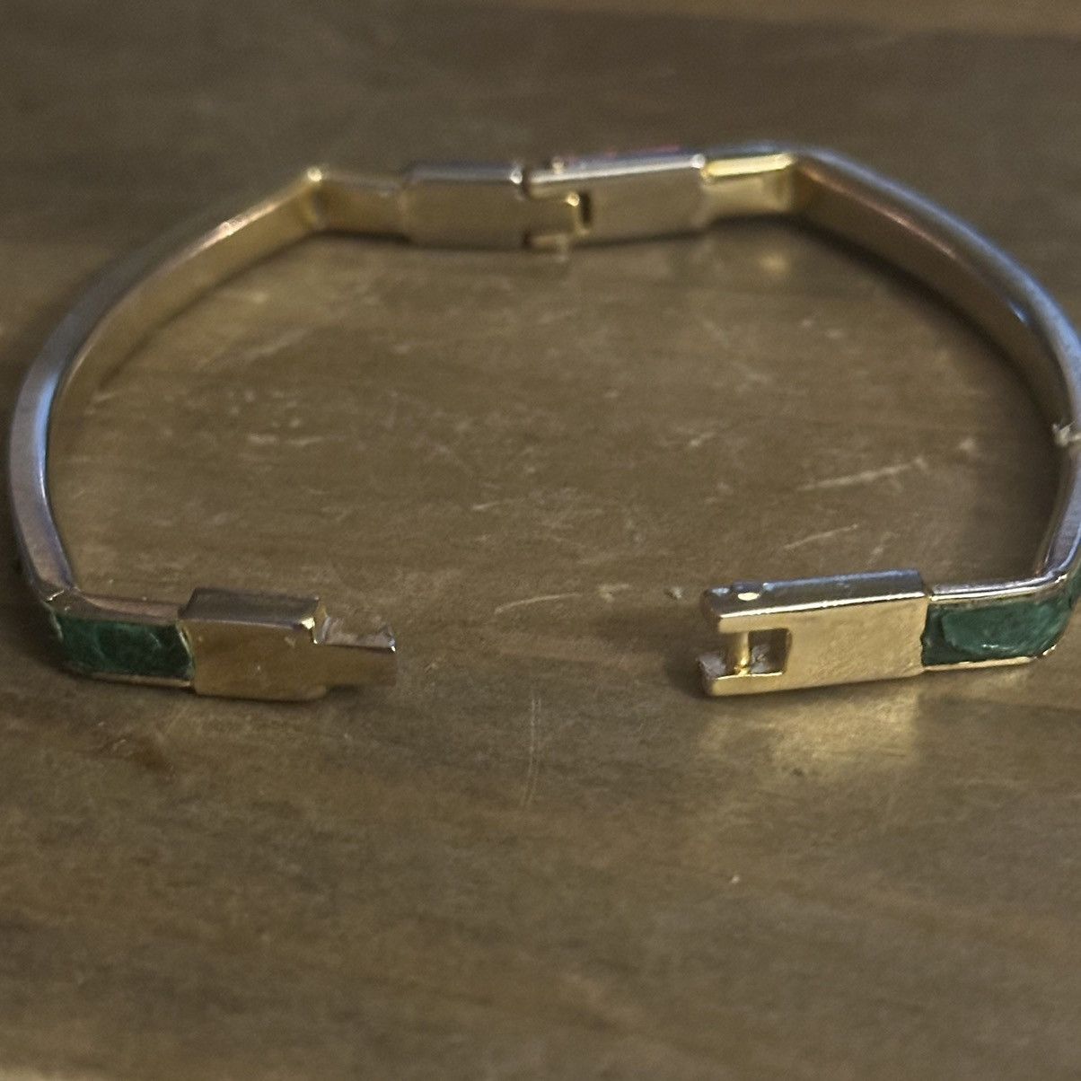 Vintage Vintage square snakeskin hinged bangle bracelet Size ONE SIZE - 7 Thumbnail