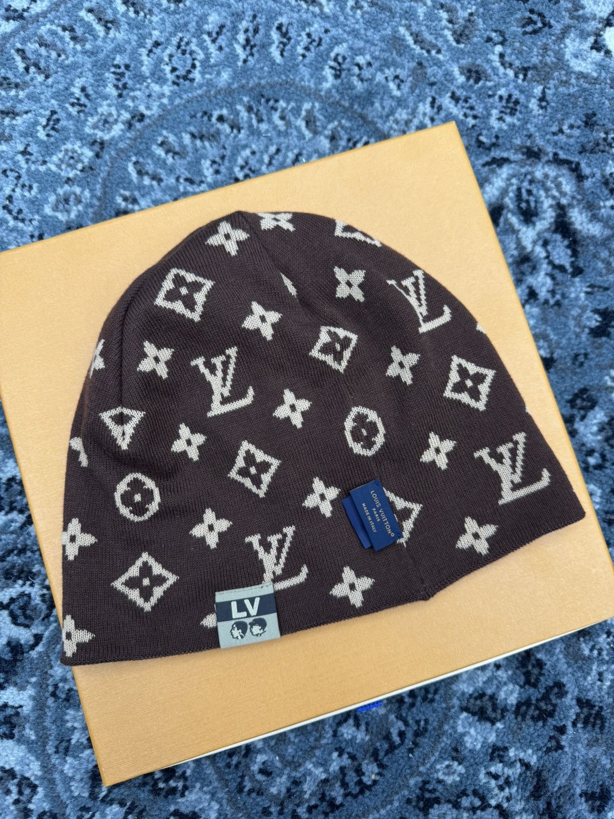 Louis Vuitton × Nigo Louis Vuitton Pharrell Nigo Monogram Beanie Brown Size ONE SIZE - 1 Thumbnail