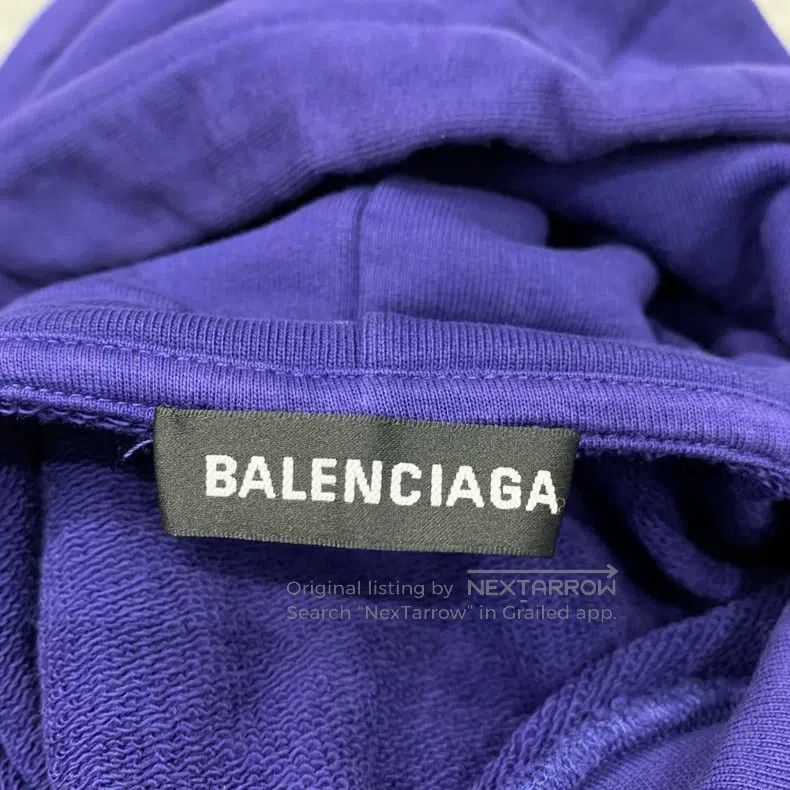 Balenciaga Balenciaga Blue Cola Hooded Sweatshirt Size US M / EU 48-50 / 2 - 6 Thumbnail