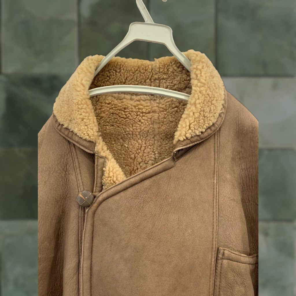 Vintage VINTAGE Starting Leather Coat Mens XL Brown Sherpa Lined Shearling / Sheepskin Coat Size US XL / EU 56 / 4 - 1 Thumbnail