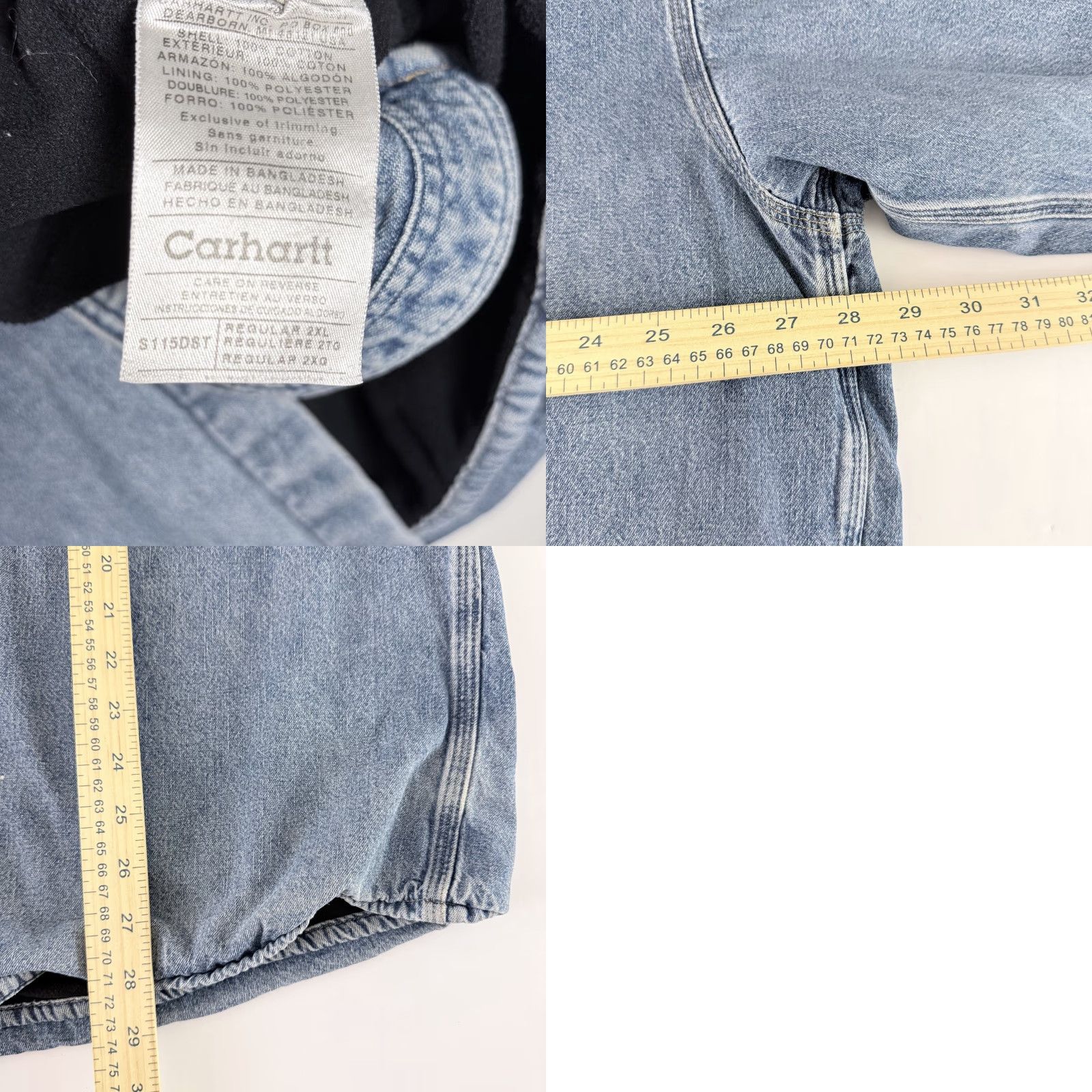 Carhartt Carhartt Jacket Men Denim Shirt Jacket Trucker Blue 2XL Fleece-Lined Workwear - Shacket, Cord/Denim, Regular Fit Size US XXL / EU 58 / 5 - 8 Thumbnail