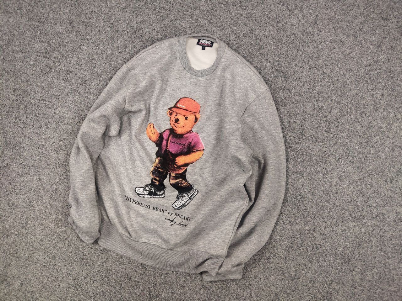 Vintage Sneaky Drip Bear Crew Chek Gray Sweatshirt Supreme Style Size US M / EU 48-50 / 2 - 3 Thumbnail