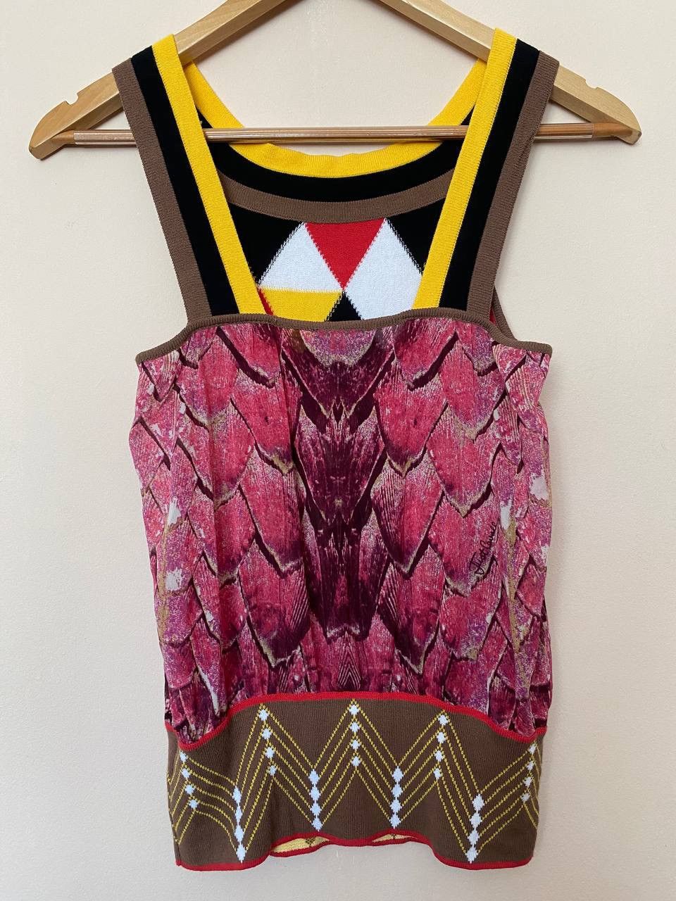 Just Cavalli Just Cavalli Knit & Silk Mixed Fabric Brown Top Size S / US 4 / IT 40 - 4 Thumbnail