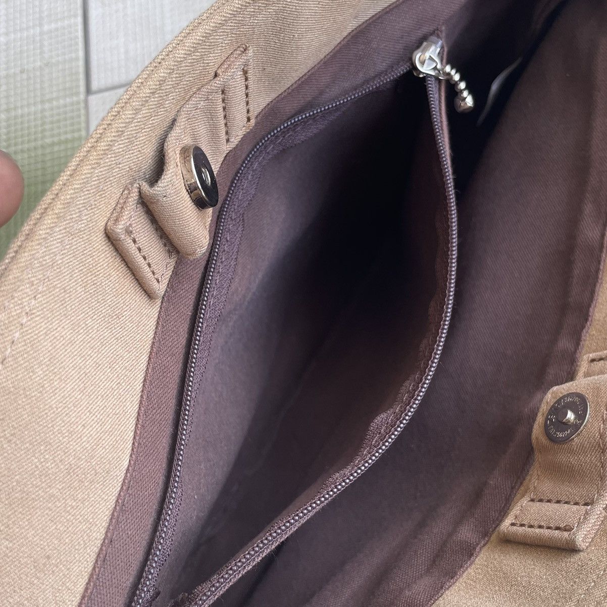Designer × agnes b. 🔥 RARE AGNES B KHAKI CANVAS TOTE BAG Size ONE SIZE - 8 Thumbnail