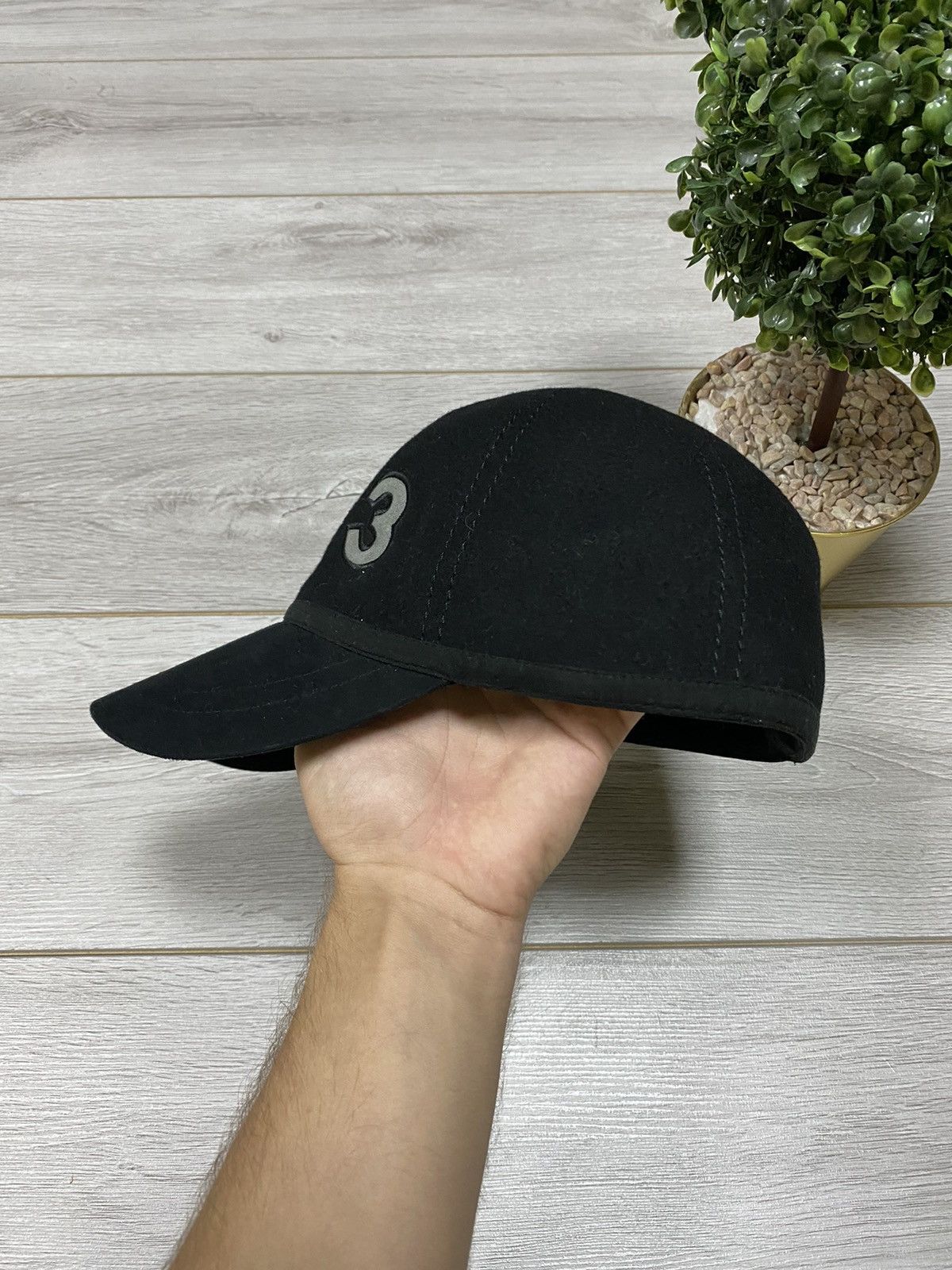 Vintage × Y-3 Y-3 vintage wool big logo cap rhinestones Size ONE SIZE - 2 Thumbnail