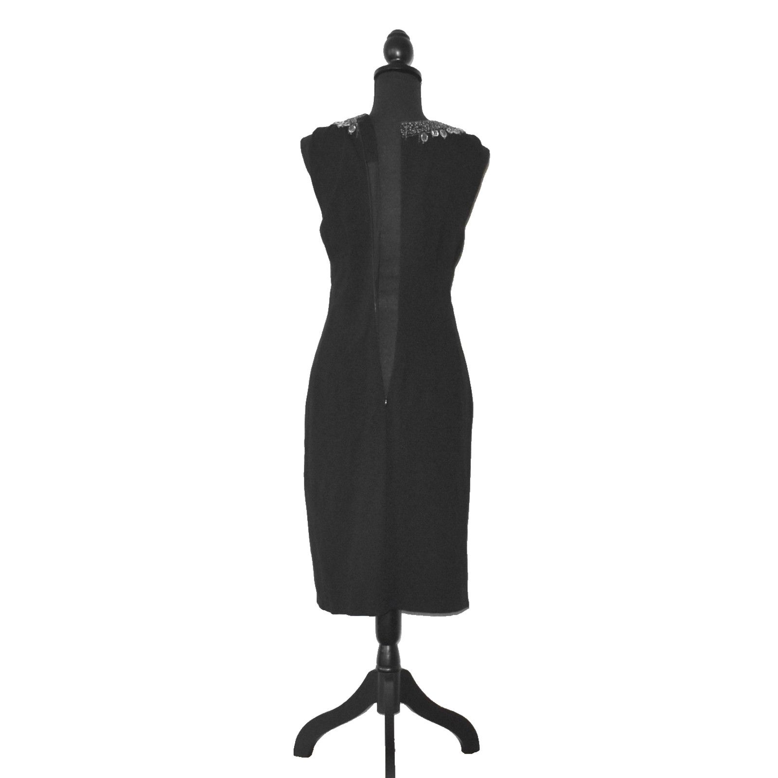 Lafayette 148 LAFAYETTE 148 Black Chain W/Rhinestones Neckline Dress Sz 12 Size XL / US 12-14 / IT 48-50 - 5 Thumbnail