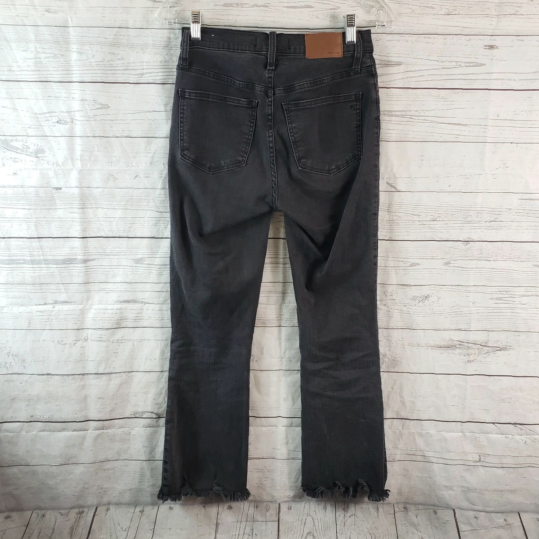 Madewell Madewell Womens Cali Demi Boot Jeans Sz 24 Gray Mid Rise Raw Frayed Hem Denim Cropped Jeans Womens Size 42" / US 20 - 3 Thumbnail