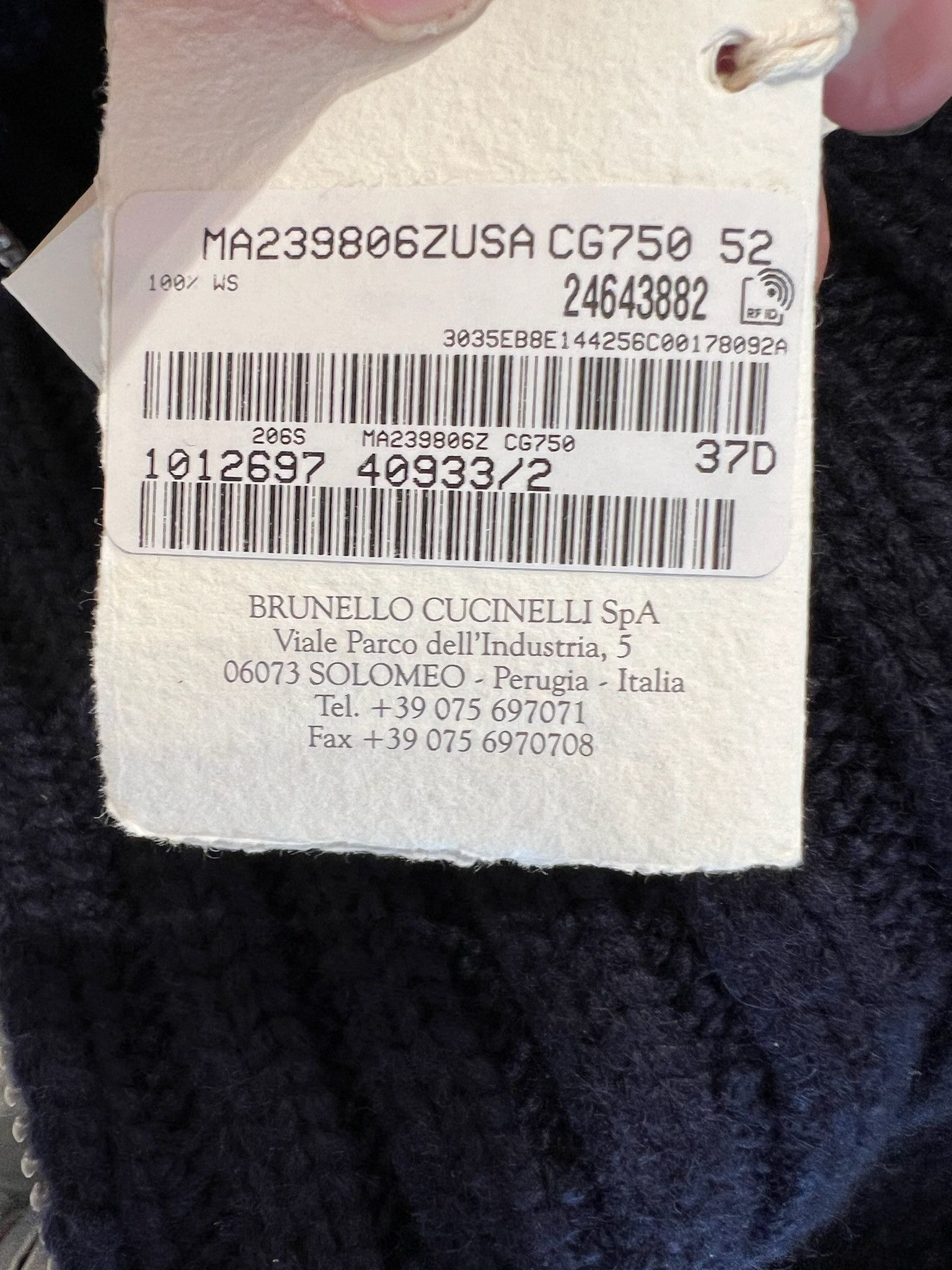 Brunello Cucinelli o1w1db10125 Cashmere Padded Out Sweater in Blue Size US L / EU 52-54 / 3 - 3 Thumbnail