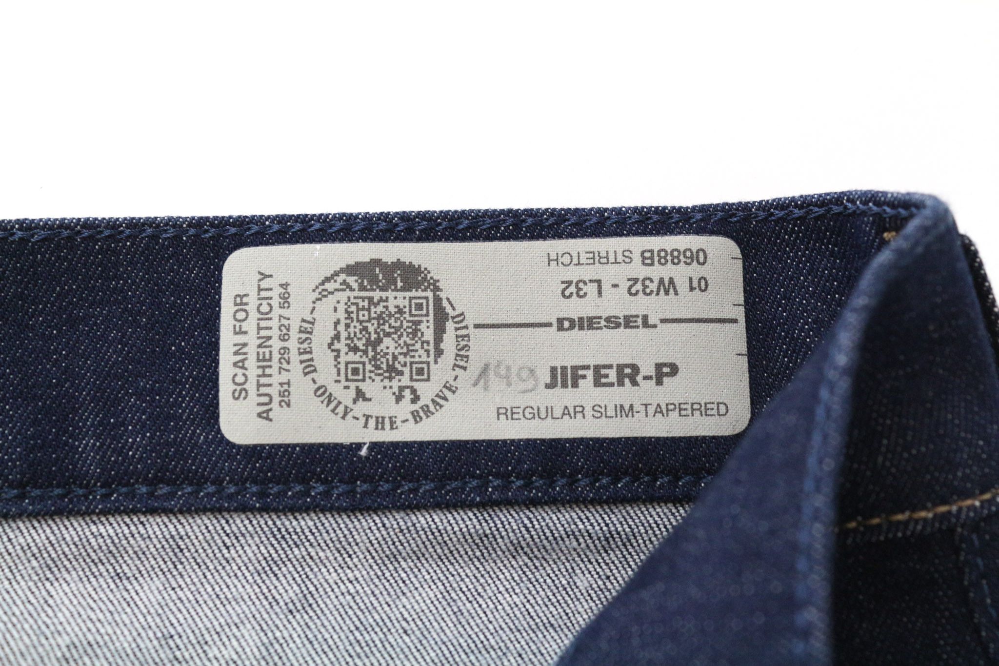 Diesel JIFER-P 0688B W32/L32 Blue Slim Taper Stretch Jeans 75626 Size US 32 / EU 48 - 6 Thumbnail