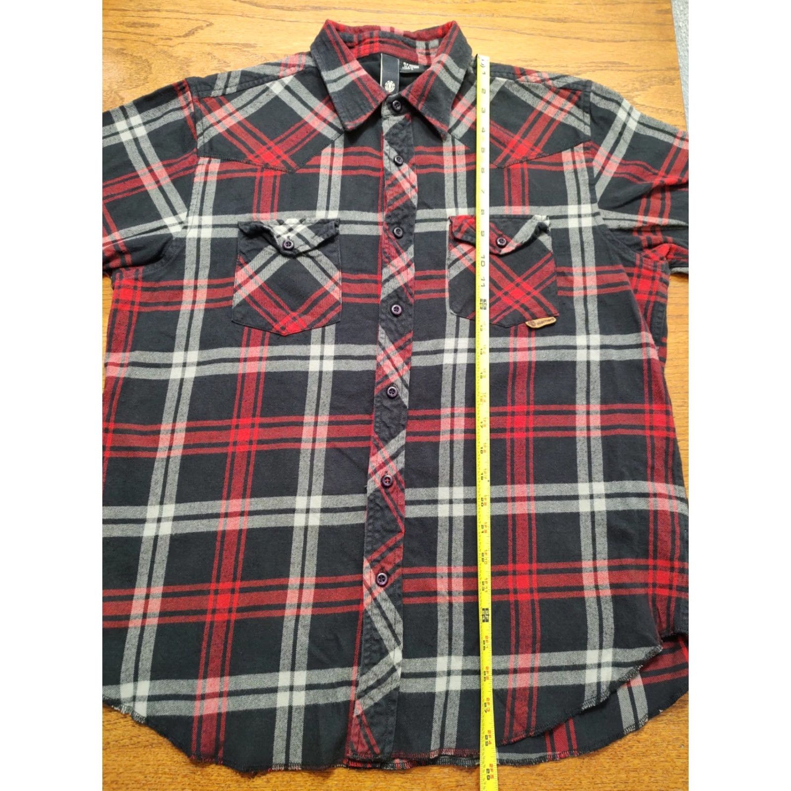 Element Vtg Element Flannel Shirt Men L Red Black Plaid Long Sleeve Button-Up Casual Workwear Size US L / EU 52-54 / 3 - 6 Thumbnail