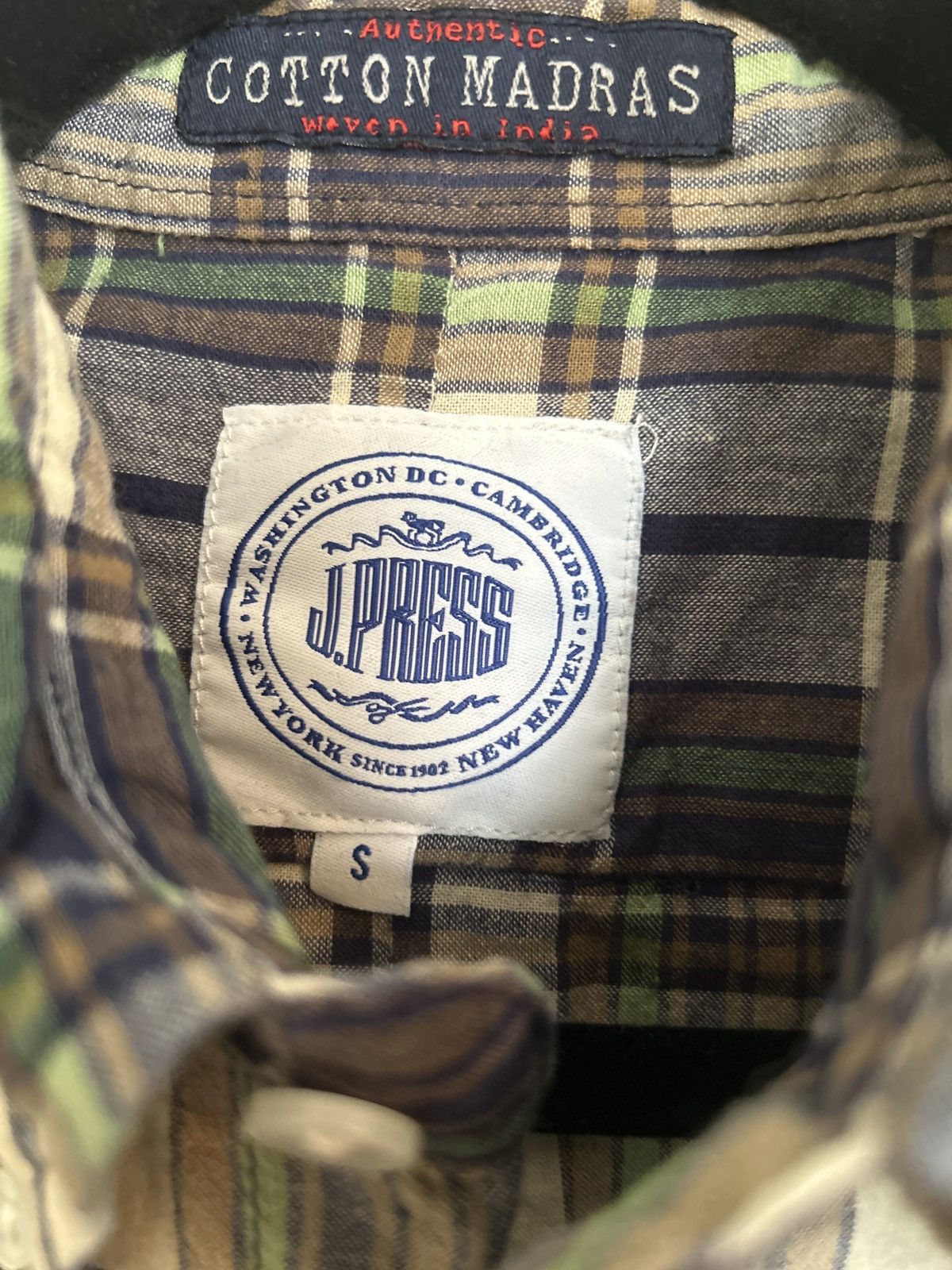 J. Press Authentic Indian Cotton Madras Plaid Shirt Size US S / EU 44-46 / 1 - 2 Thumbnail