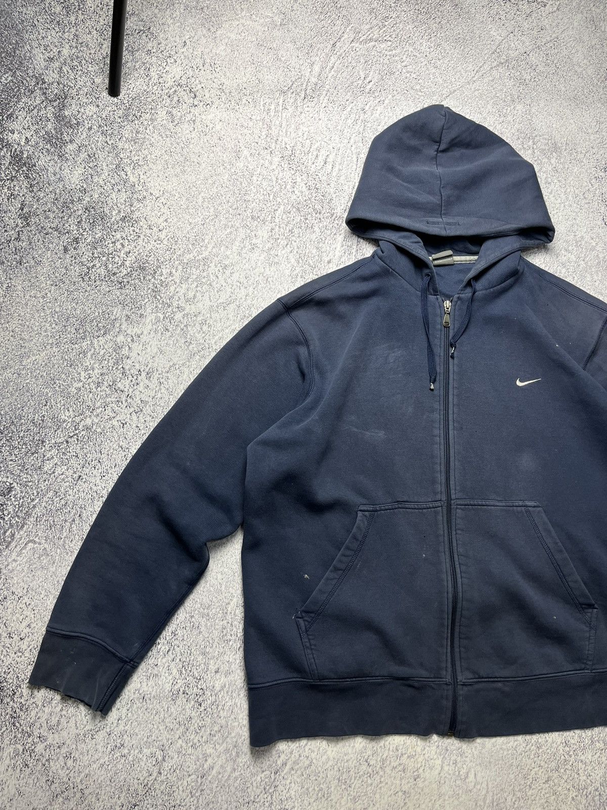 Nike Vintage Nike Distressed Zip Up Hoodie Swoosh Drill Size US L / EU 52-54 / 3 - 2 Thumbnail