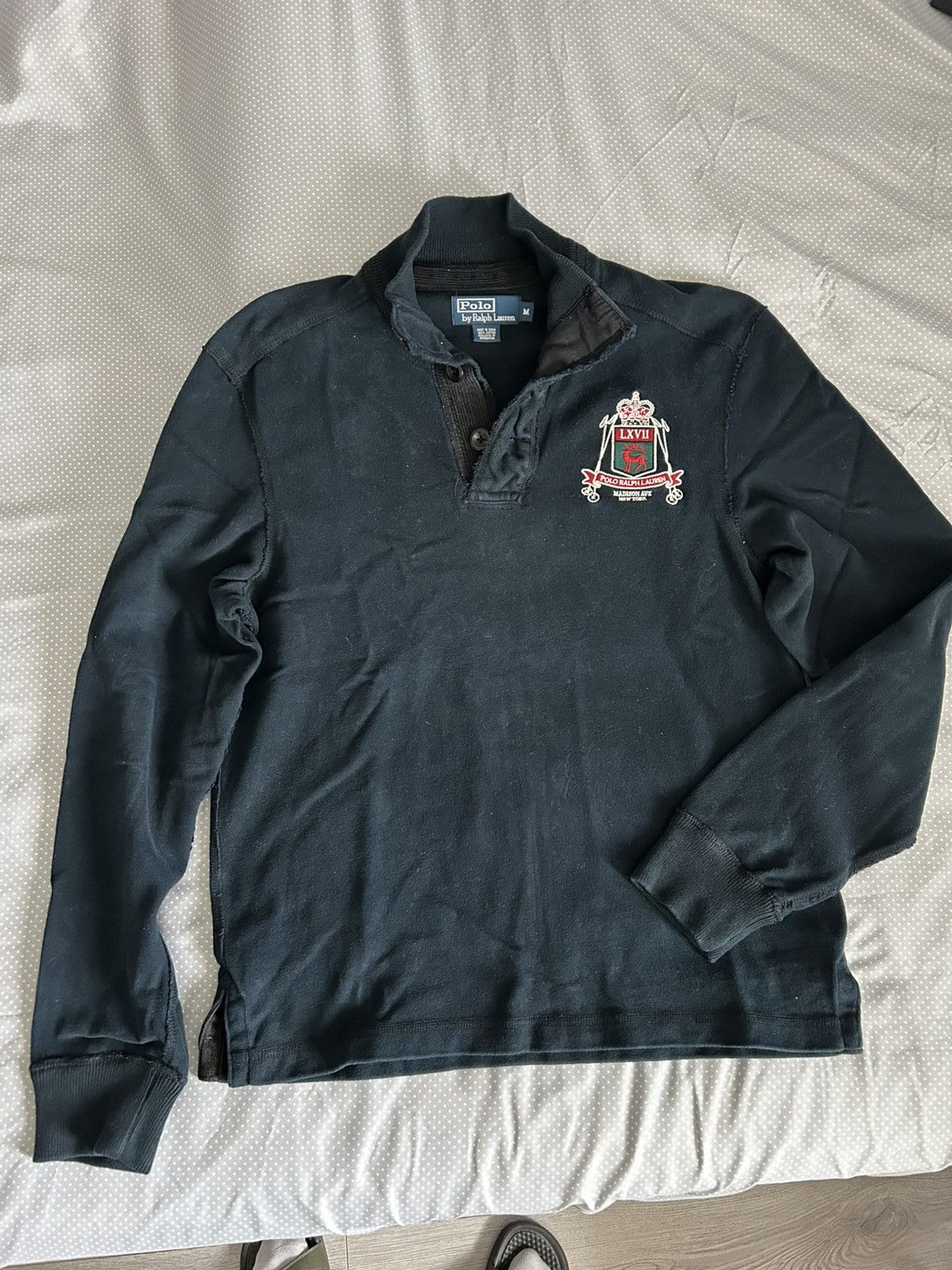 Polo Ralph Lauren Vintage Ralph Lauren Black Jersey with Embroidered Crest Size US M / EU 48-50 / 2 - 1 Thumbnail
