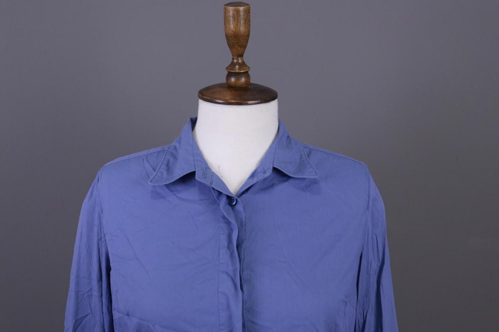 Designer Max Mara Blue Button Down Shirt Size US 8 / I 42 / GB 10 Size M / US 6-8 / IT 42-44 - 2 Thumbnail
