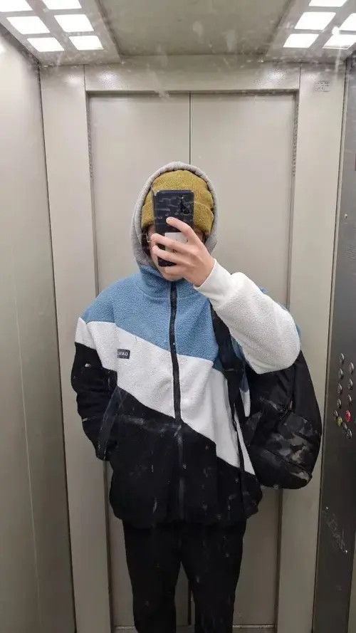 image of Multi Shaded Streetwear Sherpa, Men's (Size Large)