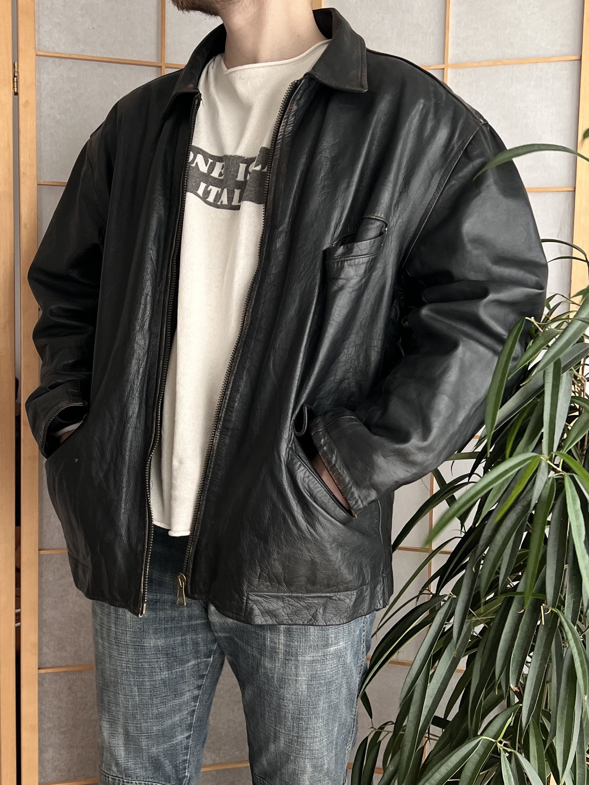 If Six Was Nine VTG Yohji Yamamoto Kanye West Style Cargo Leather Jacket LGB Size US L / EU 52-54 / 3 - 5 Thumbnail
