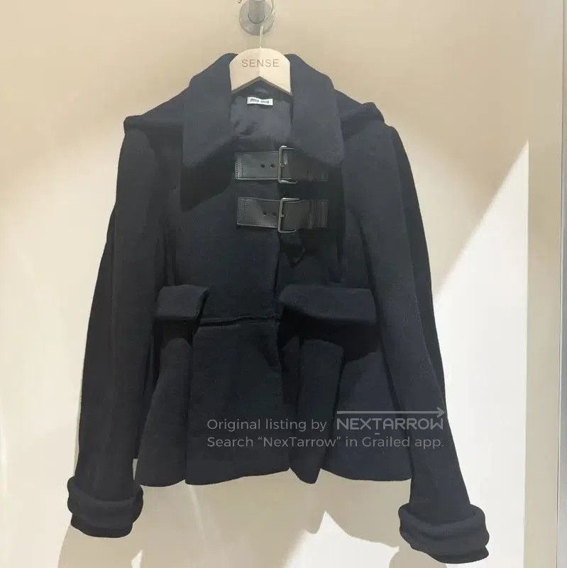 Miu Miu Miu Miu Black Wool Short Coat for Women . Size M / US 6-8 / IT 42-44 - 1 Thumbnail