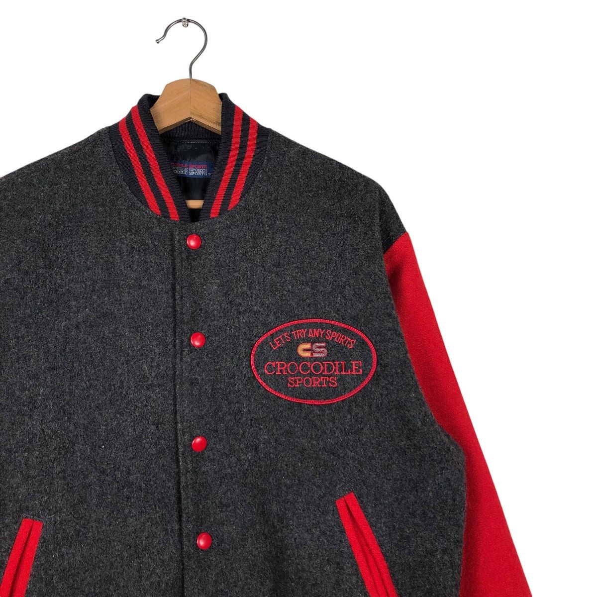 Japanese Brand Vintage Wool Varsity Bomber Jacket Crocodile Sports BigLogo Size US M / EU 48-50 / 2 - 7 Thumbnail