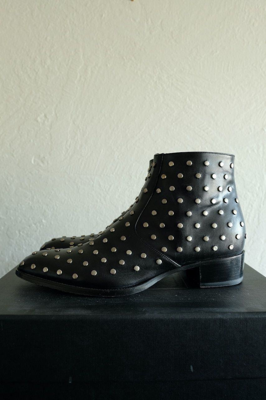Hedi Slimane × Saint Laurent Paris Saint Laurent Paris Studded Wyatt Chelsea Boots Leather 42 9 Size US 9 / EU 42 - 7 Thumbnail