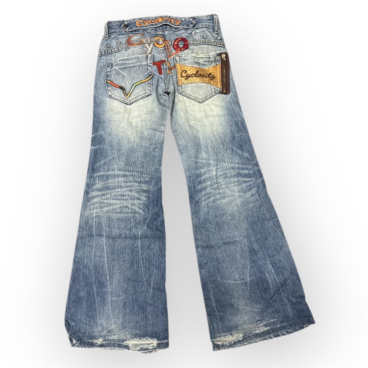 If Six Was Nine × Japanese Brand × Seditionaries CYCLOCITU FLARE JEANS Size US 30 / EU 46 - 6 Thumbnail