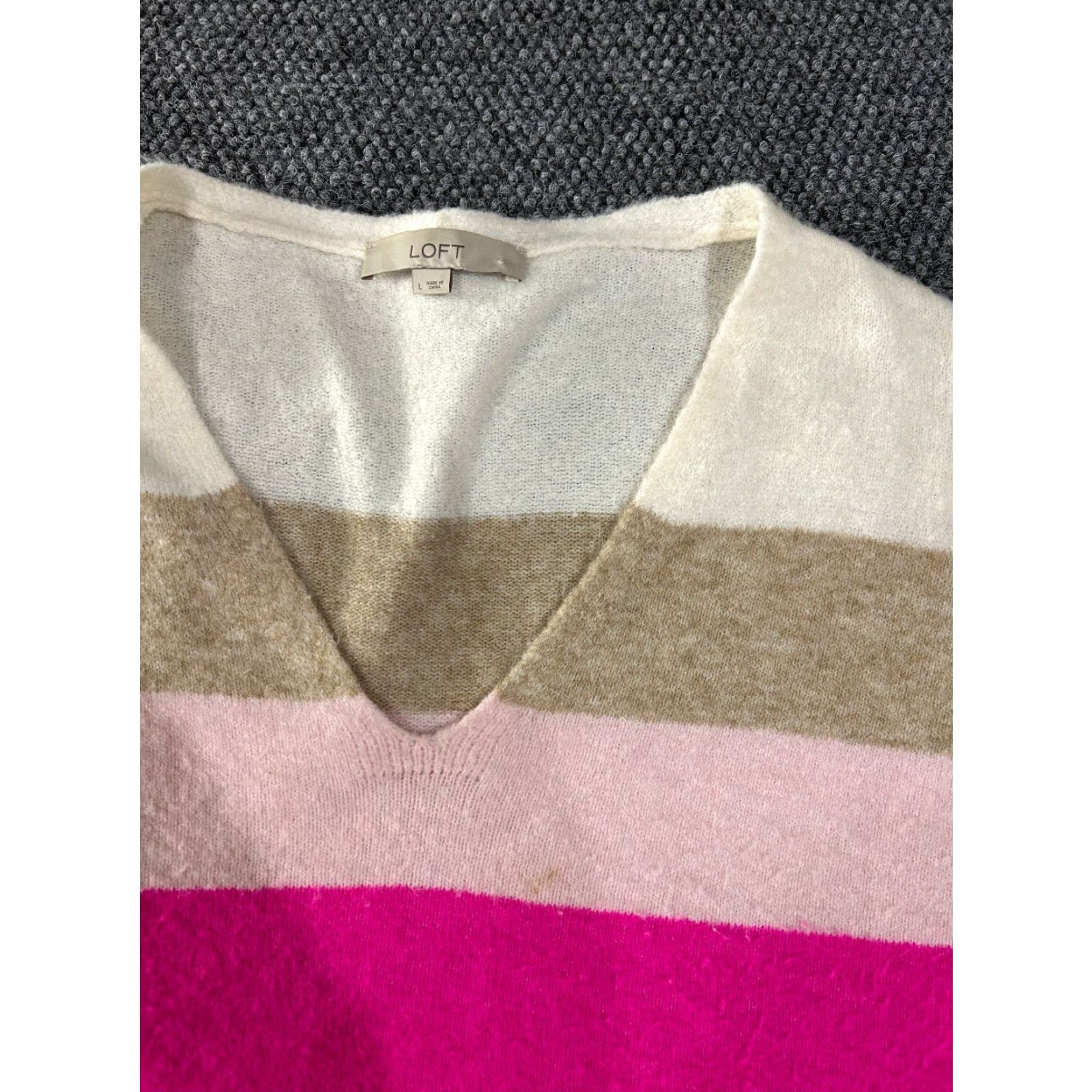 Loft LOFT Sweater Womens L Multicolor Stripe Crew Neck Long Sleeve Pullover Knit Size L / US 10 / IT 46 - 4 Thumbnail