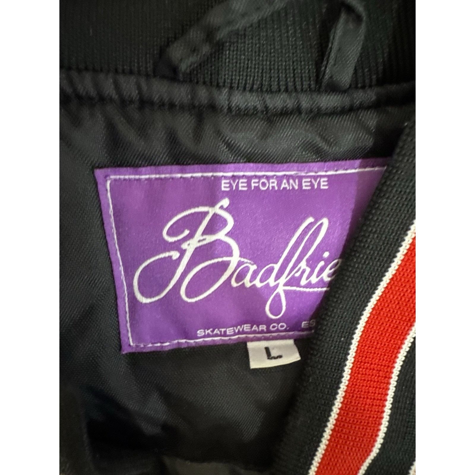 Badfriend BADFRIEND Varsity Bomber Jacket Size LARGE Black RARE Size US L / EU 52-54 / 3 - 4 Thumbnail
