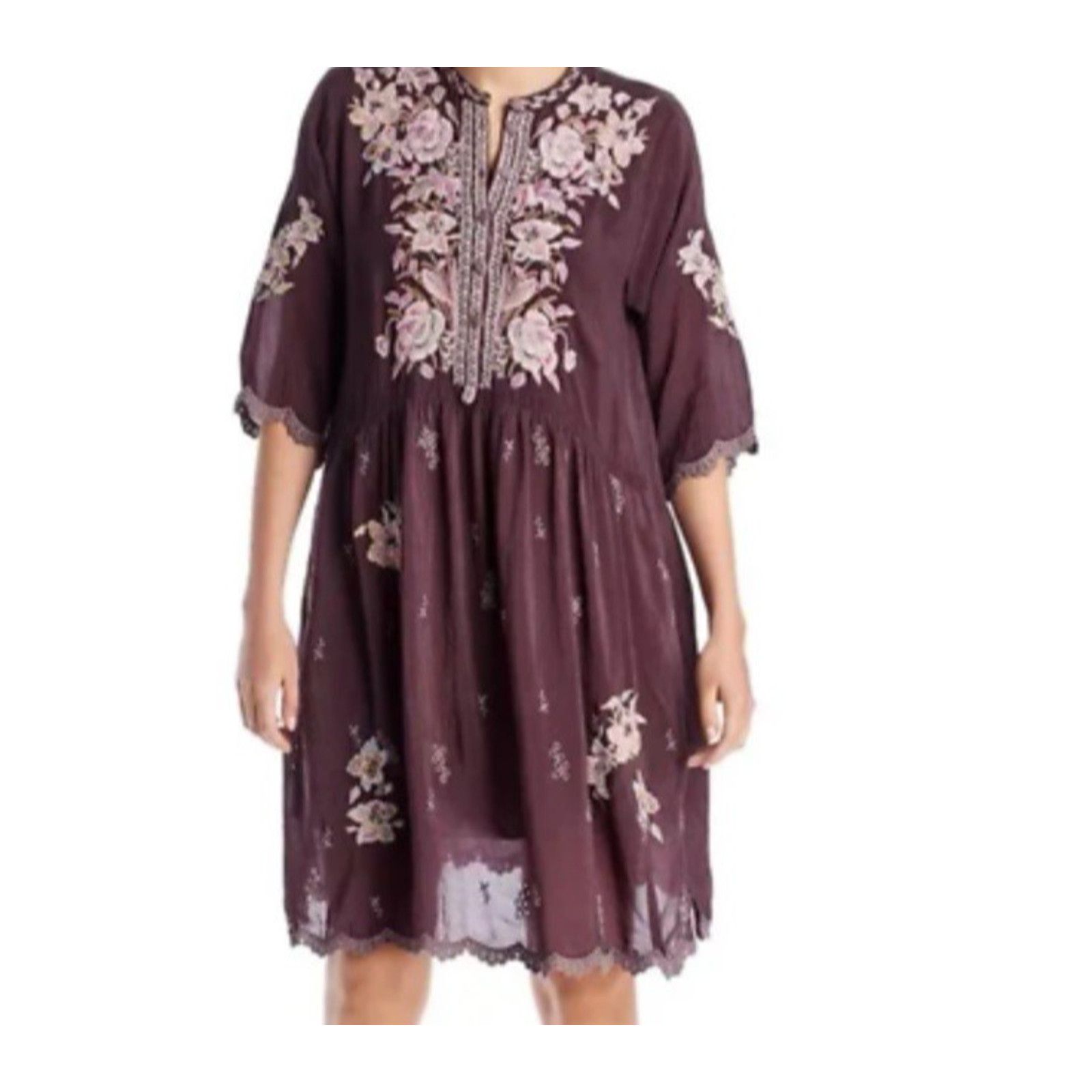 Johnny Was Johnny Was Triana Embroidered Button slip Plum brown Small Size S / US 4 / IT 40 - 2 Thumbnail