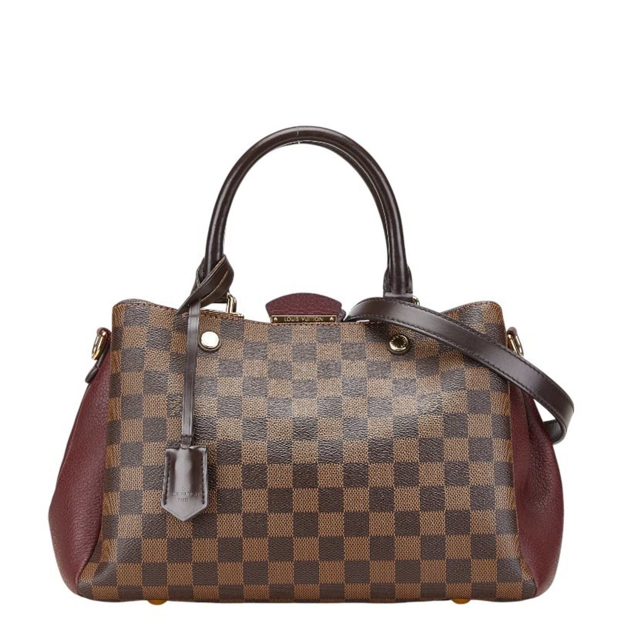 Louis Vuitton Damier Brittany Handbag Shoulder Bag N41675 Brown Wine Red Pvc Leather Women's Louis Vuitton