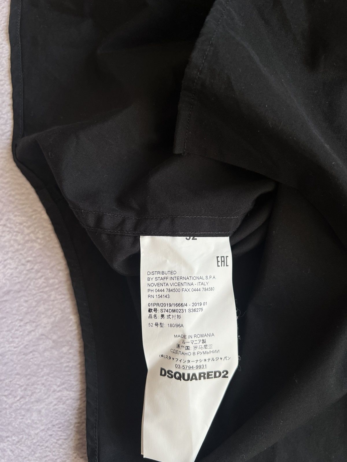 Dsquared2 Dsquared2 Cotton Black Shirt Men’s Size:52(L) Size US L / EU 52-54 / 3 - 7 Thumbnail