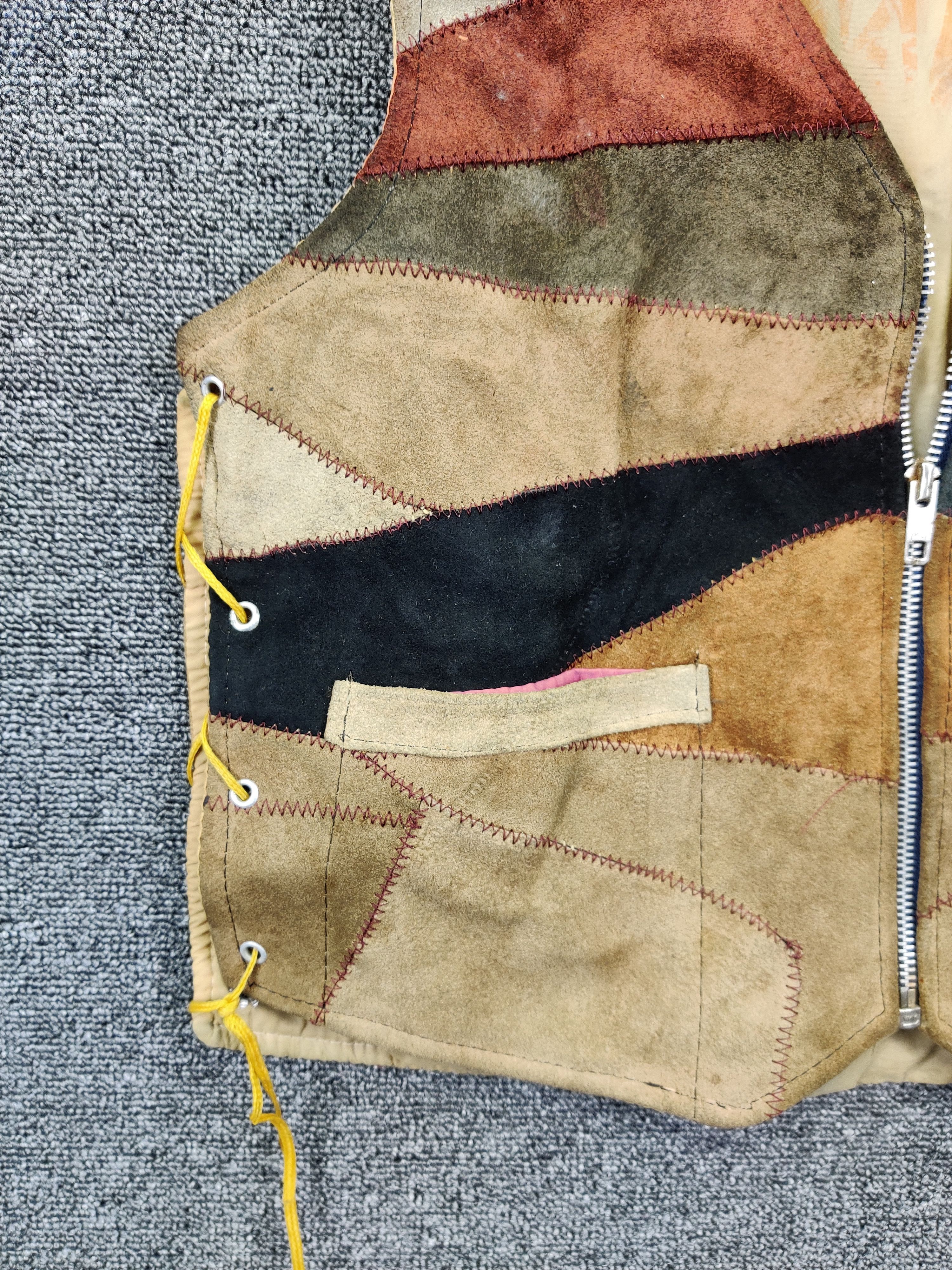Genuine Leather Vintage Patchwork Suede Leather Vest Size US M / EU 48-50 / 2 - 4 Thumbnail