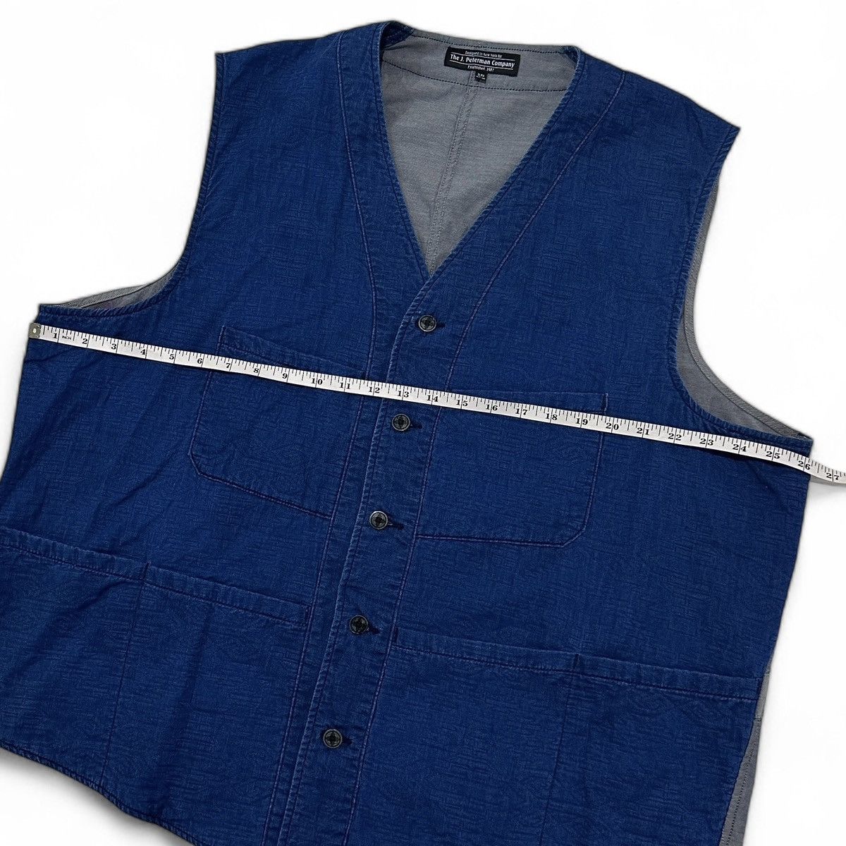 J. Peterman THE J. PETERMAN COMPANY VEST Denim BLUE Cotton XXL NEW Size 48R - 3 Thumbnail