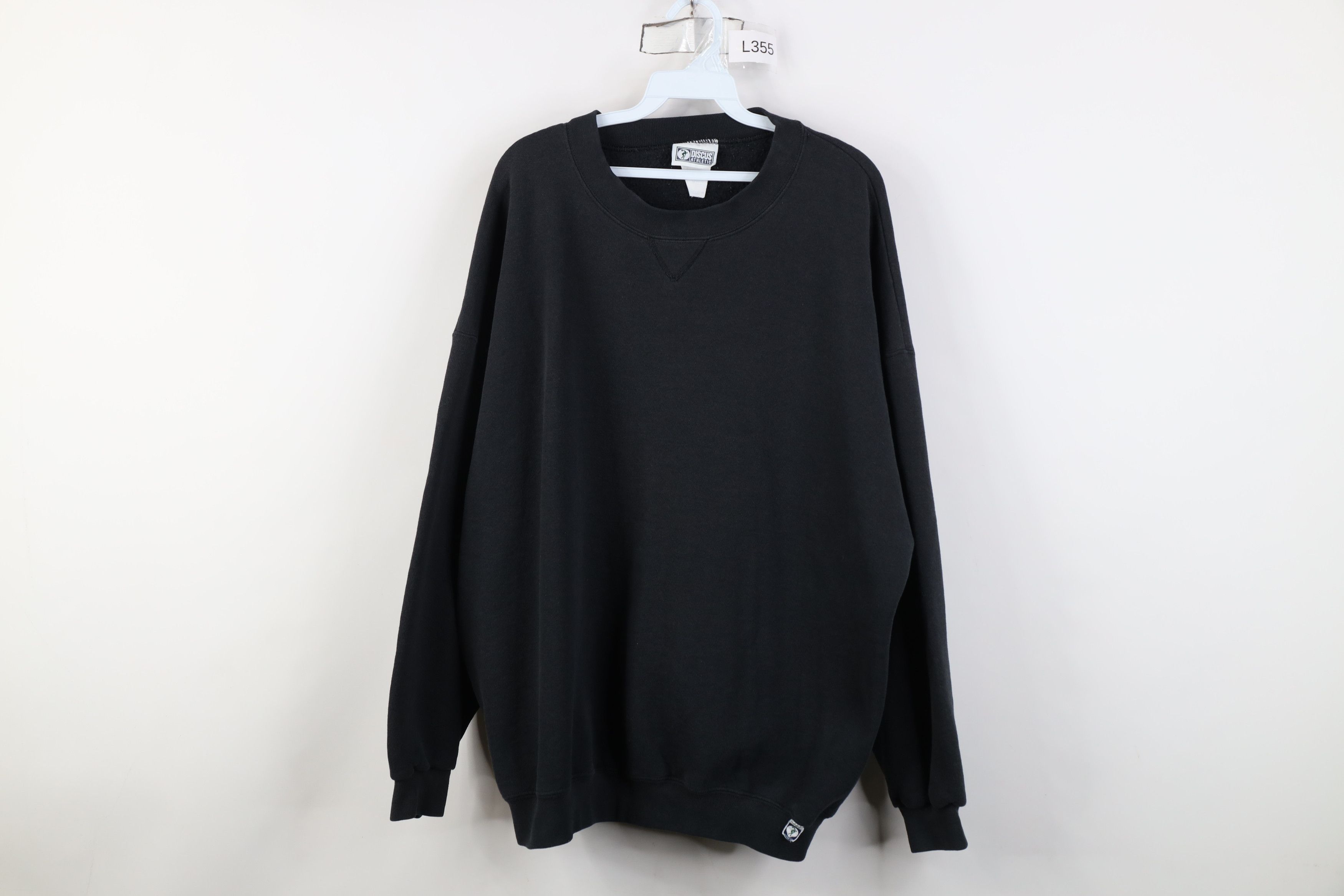 Vintage Vintage 90s Streetwear Blank Crewneck Sweatshirt Black USA Size US XXL / EU 58 / 5 - 1 Thumbnail