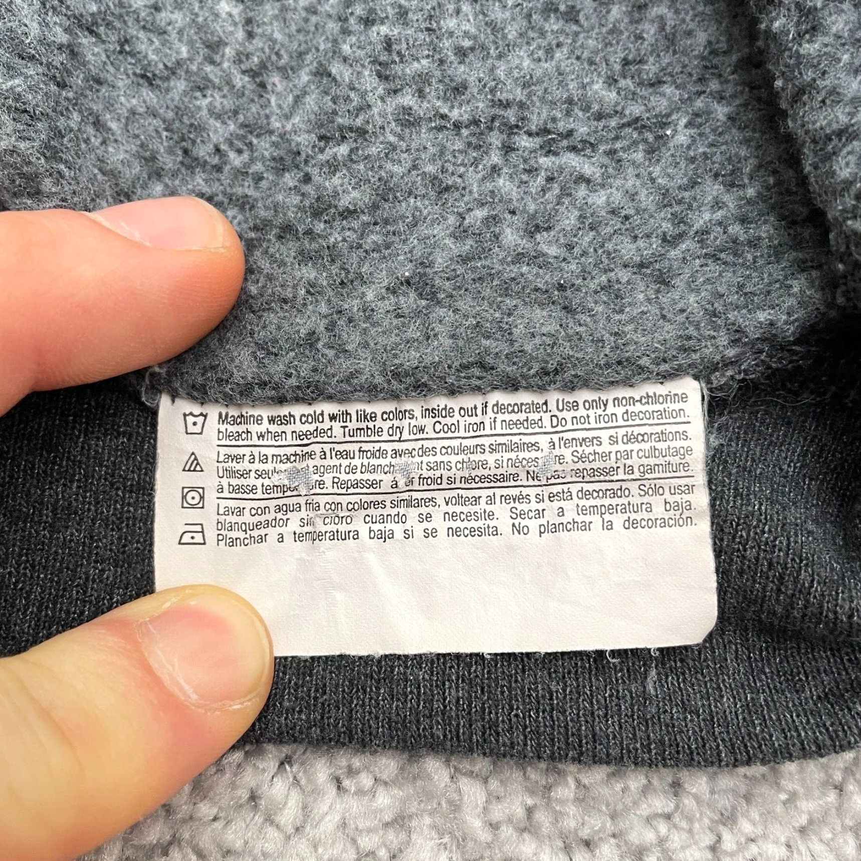 Hanes Hanes Pullover Sweatshirt Mens Large Gray Cotton Polyester Crew Neck Fleece Casual Outdoor Size US L / EU 52-54 / 3 - 5 Thumbnail