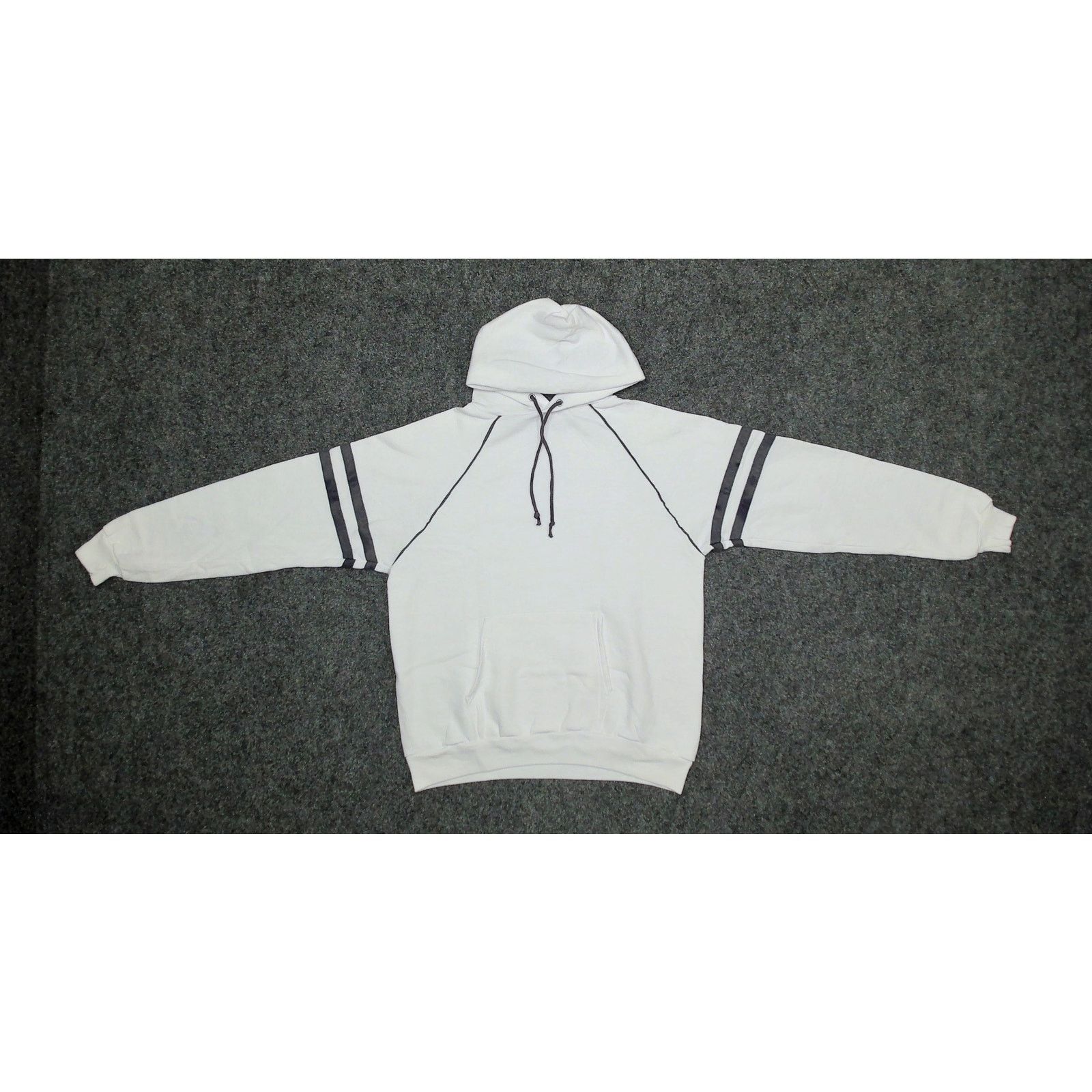 Jerzees 70s Jerzees by Russell Oversized Raglan Striped Hoodie Size L / US 10 / IT 46 - 5 Thumbnail