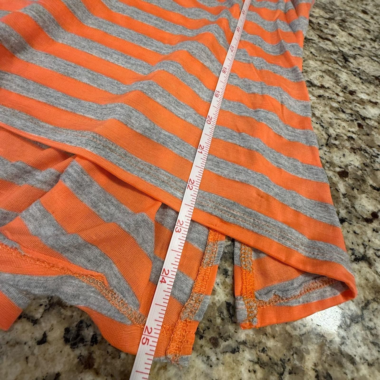 L7 Real Hip h.i.p. orange gray striped tank top scoop neck split hem LG Size L / US 10 / IT 46 - 7 Thumbnail